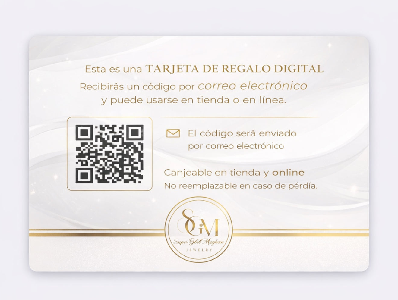 Tarjeta de regalo digital ( Uso en tienda y online )