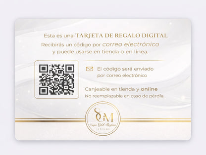 Tarjeta de regalo digital ( Uso en tienda y online )