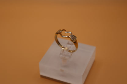 Anillo de corazon triple 14k