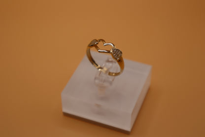 Anillo de corazon triple 14k