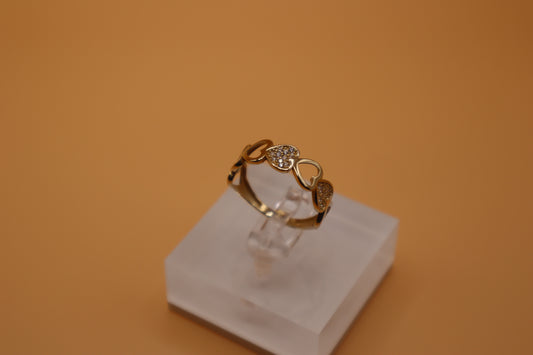 Anillo de Corazones 14k