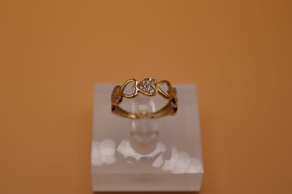 Anillo de Corazones 14k