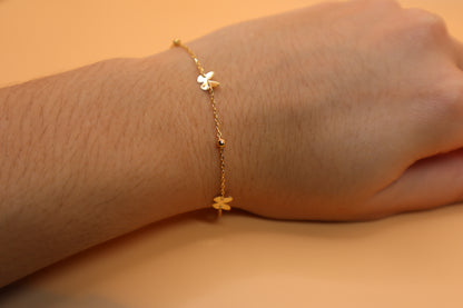 Pulsera de mariposas 14k