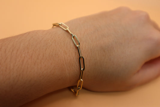 Pulsera paperclip 14k