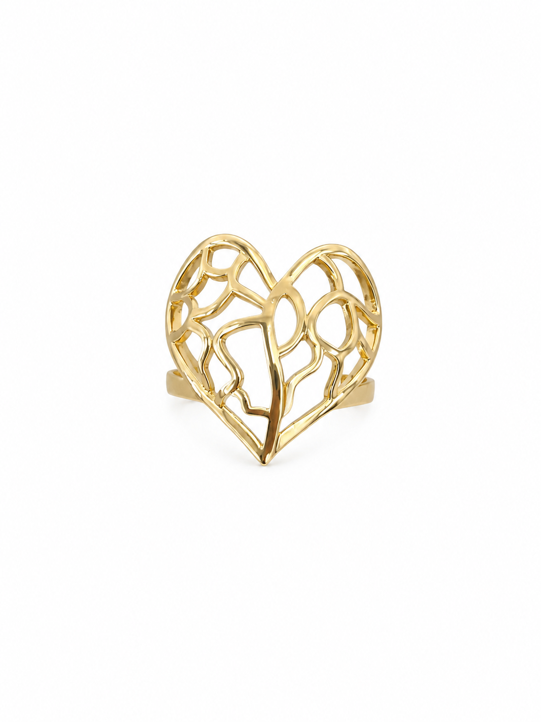 anillo de corazon abstracto 14k