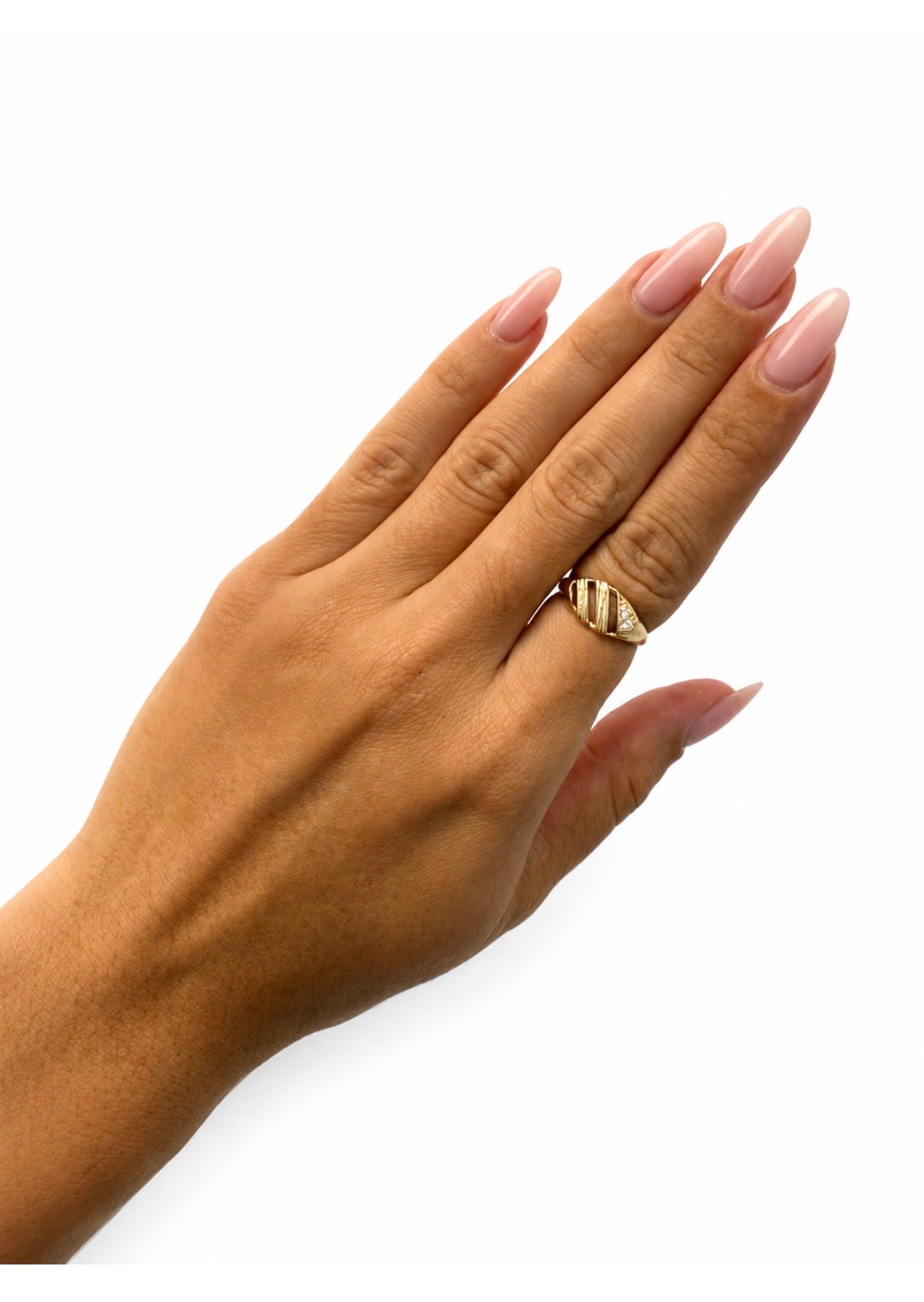 Anillo abierto con circonia 14k